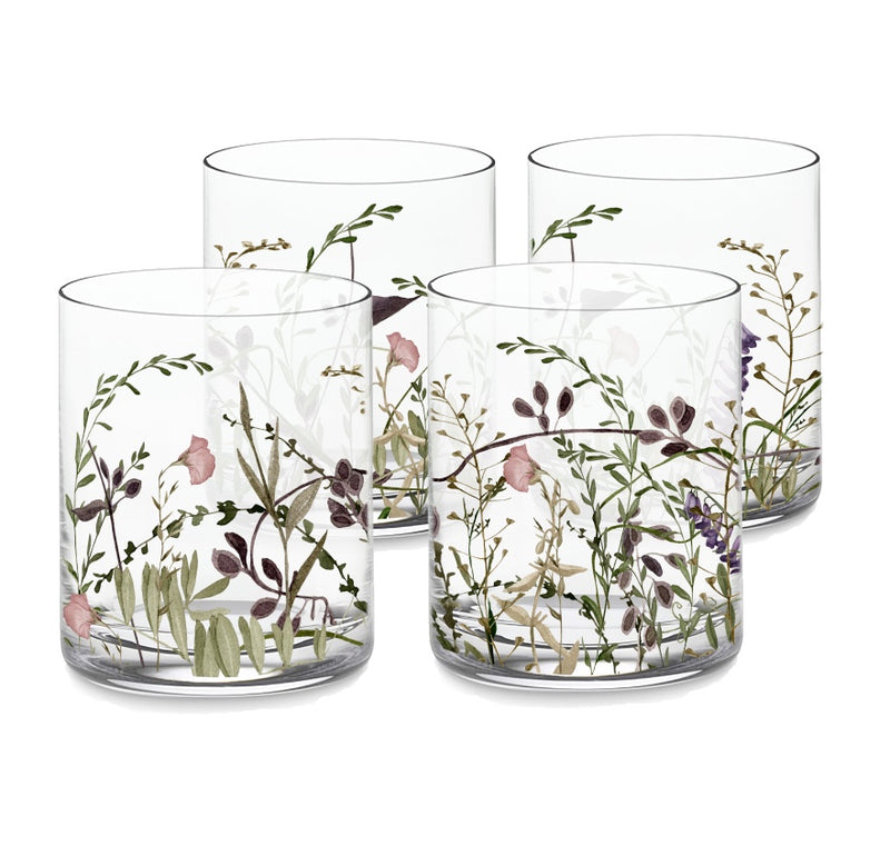 NEW Wildflower Old Fashioned Glass Set of 4  - PRE-ORDER FOR APPROX JULY