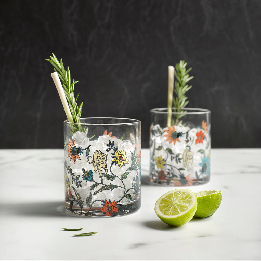 Botswana Botanical glassware set of 4