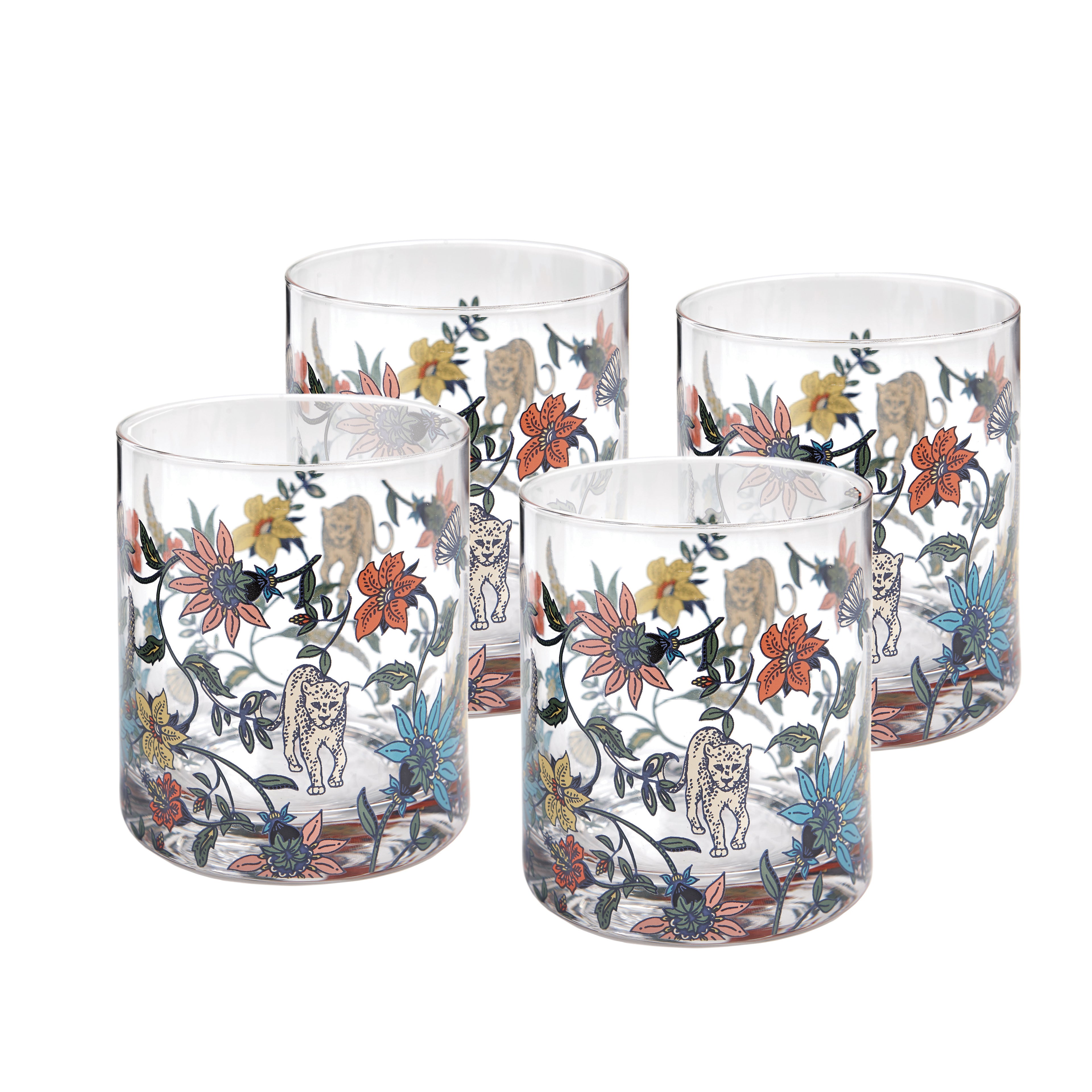Botswana Botanical glassware set of 4